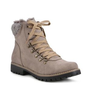 Cliffs by White Mountain Shoes Prized Lugged Lace-Up Ankle Bootie, Size 10W, NEW